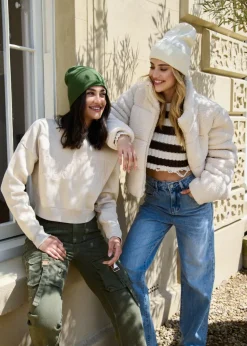 Pink Vanilla Khaki High Waist Utility Pocket Flare Jeans