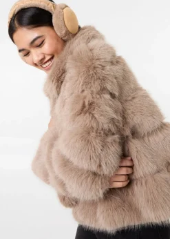 Pink Vanilla Mocha Cropped Fur Pelted Jacket