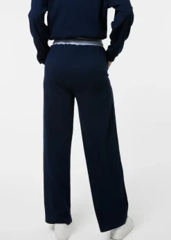 Pink Vanilla Navy Contrast Band Wide Leg Joggers