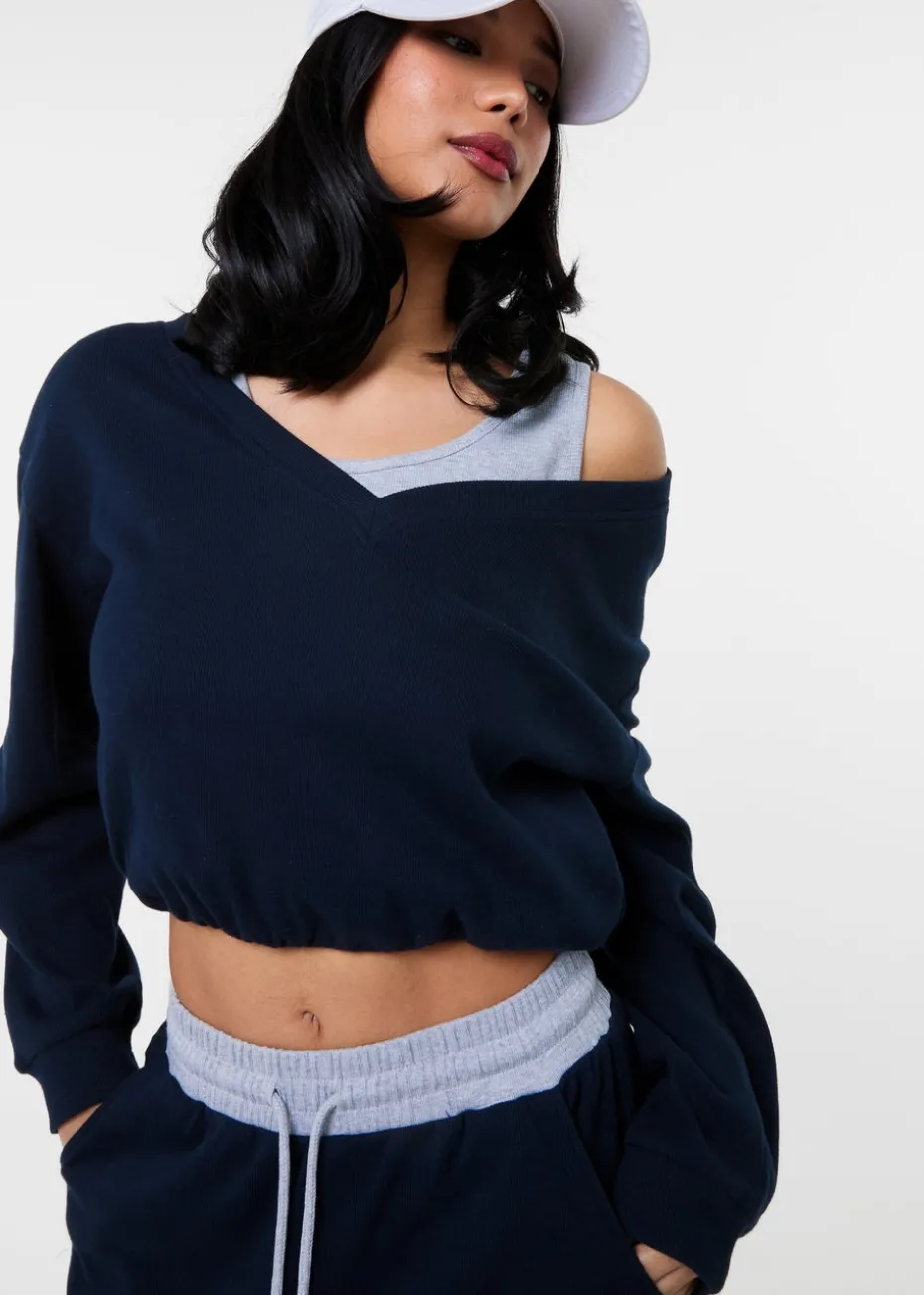 Pink Vanilla Navy Double Layered Jumper