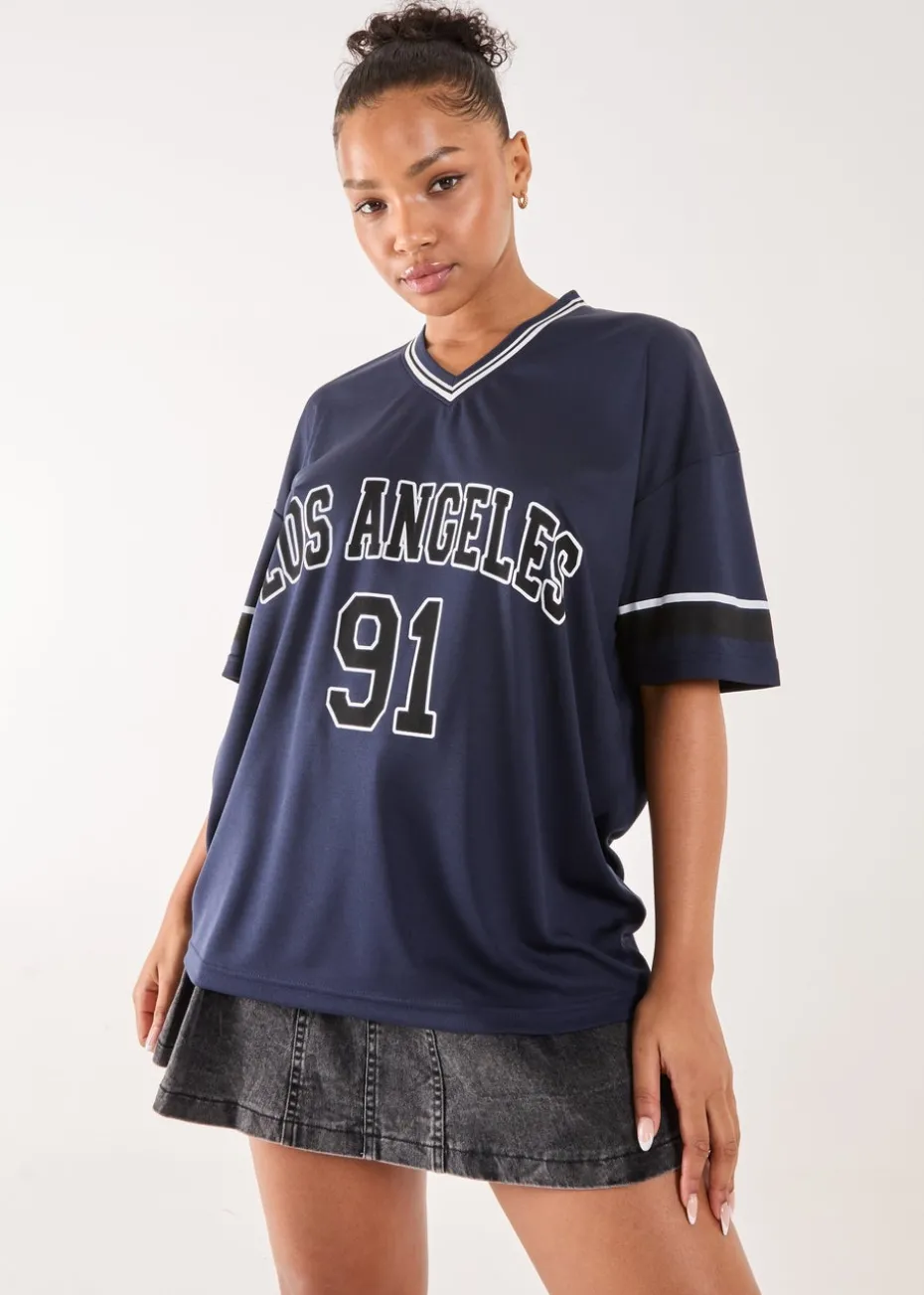 Pink Vanilla Navy Sports Jersey