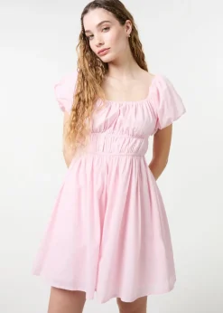 Pink Vanilla Pink Puff Sleeve Mini Dress with Shorts