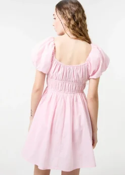 Pink Vanilla Pink Puff Sleeve Mini Dress with Shorts