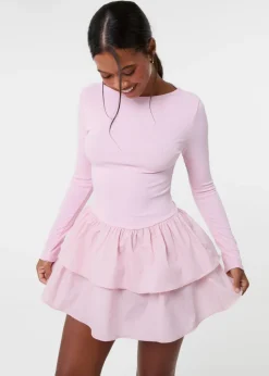Pink Vanilla Pink Rib Dress With RaRa Skirt