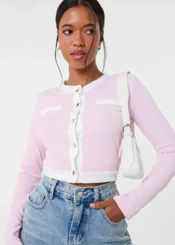 Pink Vanilla Pink Slinky Two Tone Cardigan