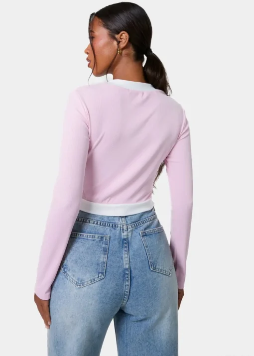 Pink Vanilla Pink Slinky Two Tone Cardigan
