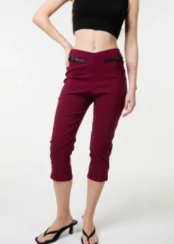 Pink Vanilla Red Capri Pants With Belts