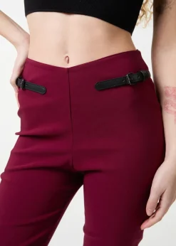 Pink Vanilla Red Capri Pants With Belts