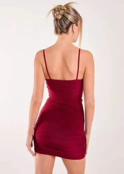 Pink Vanilla Red Twisted Front Strappy Mini Dress