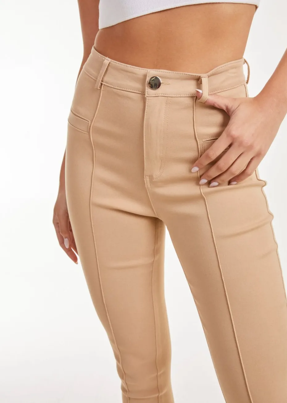 Pink Vanilla Slim Fit Seam Detail Trousers
