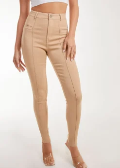 Pink Vanilla Slim Fit Seam Detail Trousers