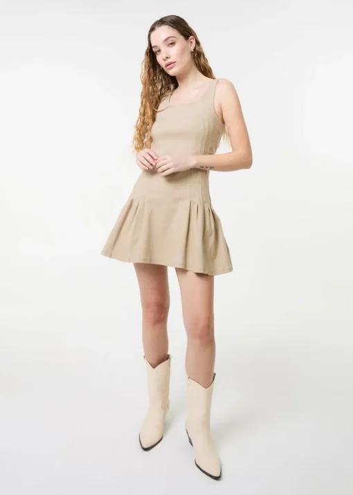 Pink Vanilla Stone Pleated Mini Dress
