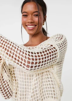 Pink Vanilla Stone Sequin Crochet Jumper