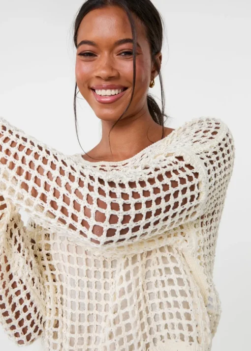 Pink Vanilla Stone Sequin Crochet Jumper