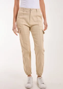 Pink Vanilla Stone Utility Stretch Cargo Trousers