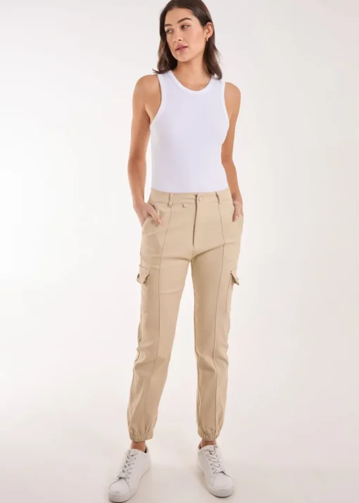 Pink Vanilla Stone Utility Stretch Cargo Trousers