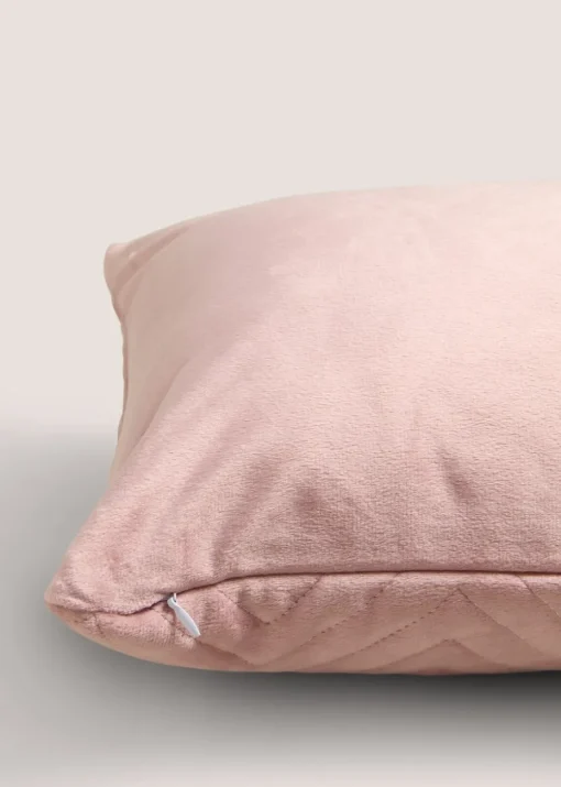 Pink Velvet Quilted Cushion