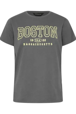 Pixiegirl Grey Boston Slogan T-Shirt