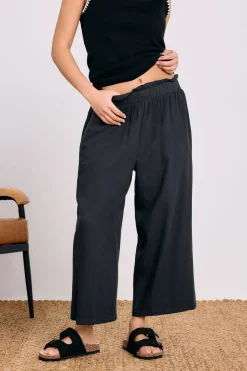 Pixiegirl Petite Black Acid Wash Cropped Trousers