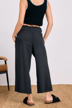 Pixiegirl Petite Black Acid Wash Cropped Trousers