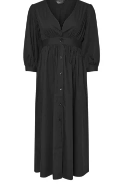 Pixiegirl Petite Black Button Midi Dress