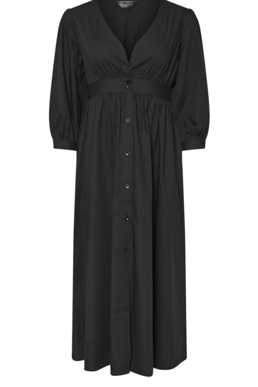 Pixiegirl Petite Black Button Midi Dress