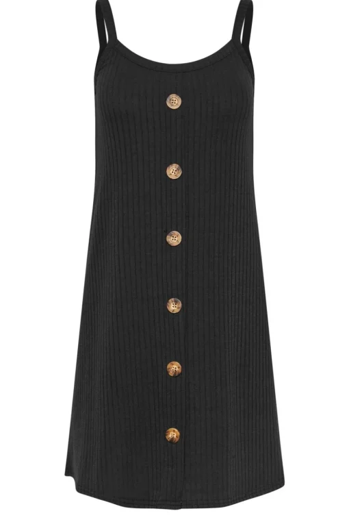 Pixiegirl Petite Black Button Front Sleeveless Dress
