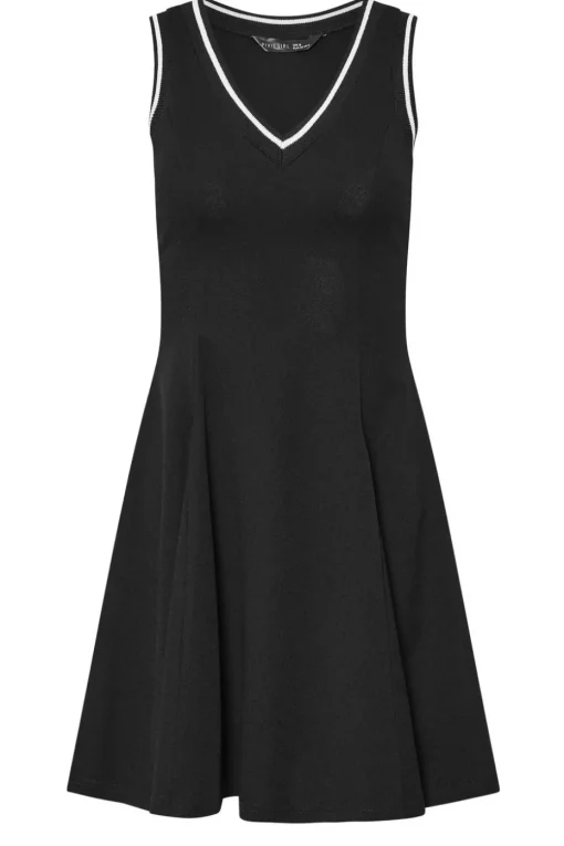 Pixiegirl Petite Black Contrast Trim Sports Mini Dress