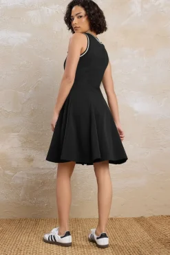 Pixiegirl Petite Black Contrast Trim Sports Mini Dress