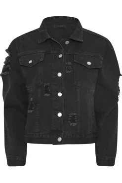 Pixiegirl Petite Black Distressed Denim Jacket