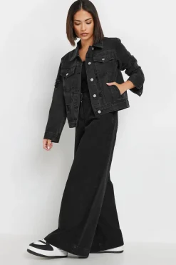 Pixiegirl Petite Black Distressed Denim Jacket