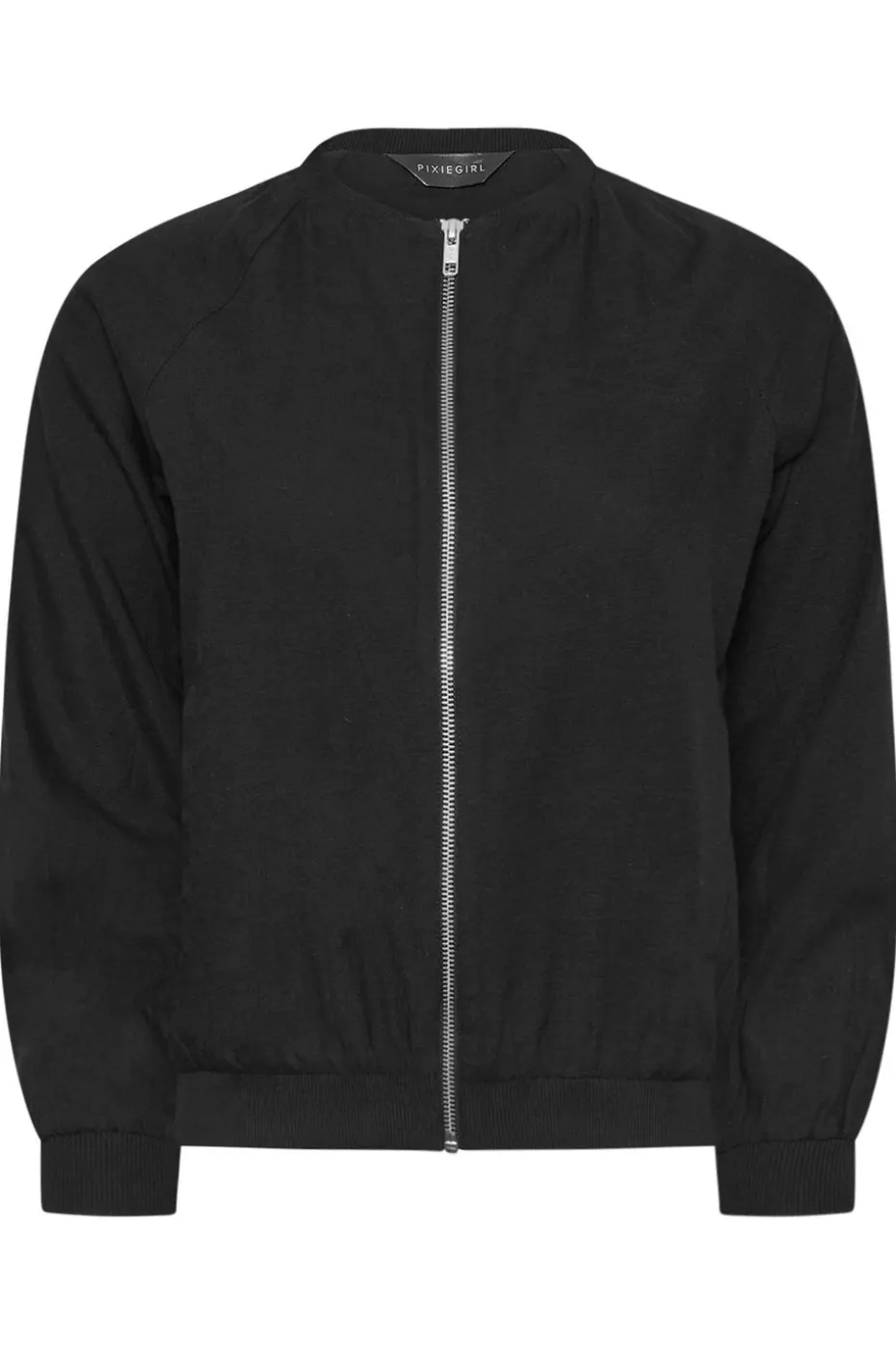 Pixiegirl Petite Black Linen Bomber Jacket
