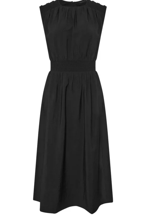Pixiegirl Petite Black Shirred Waist Midaxi Dress
