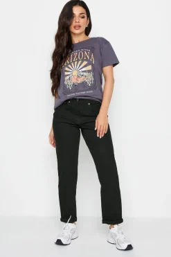 Pixiegirl Petite Black Stretch Denim Mom Jeans