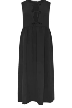 Pixiegirl Petite Black Tie Front Midi Dress