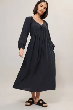 Pixiegirl Petite Black Woven Tie Back Smock Dress