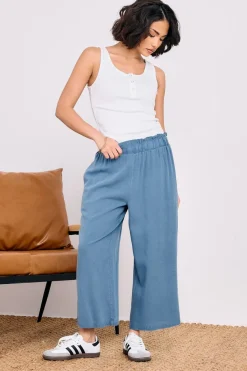 Pixiegirl Petite Blue Acid Wash Cropped Trousers