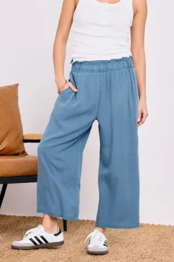 Pixiegirl Petite Blue Acid Wash Cropped Trousers