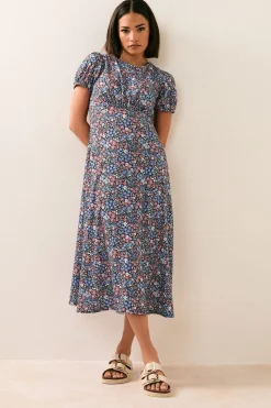 Pixiegirl Petite Blue Ditsy Floral Tea Dress