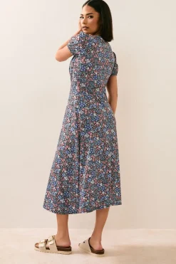 Pixiegirl Petite Blue Ditsy Floral Tea Dress