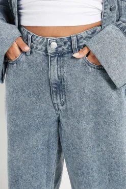Pixiegirl Petite Blue Wash Denim Turn Up Jeans