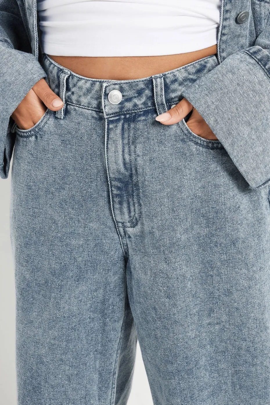 Pixiegirl Petite Blue Wash Denim Turn Up Jeans