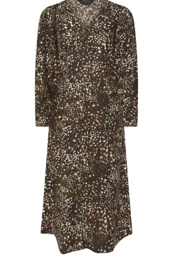 Pixiegirl Petite Brown Abstract Spot Midi Tea Dress