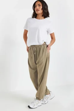 Pixiegirl Petite Brown Seam Detail Cuffed Trousers