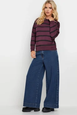 Pixiegirl Petite Burgundy Red Stripe Sweatshirt