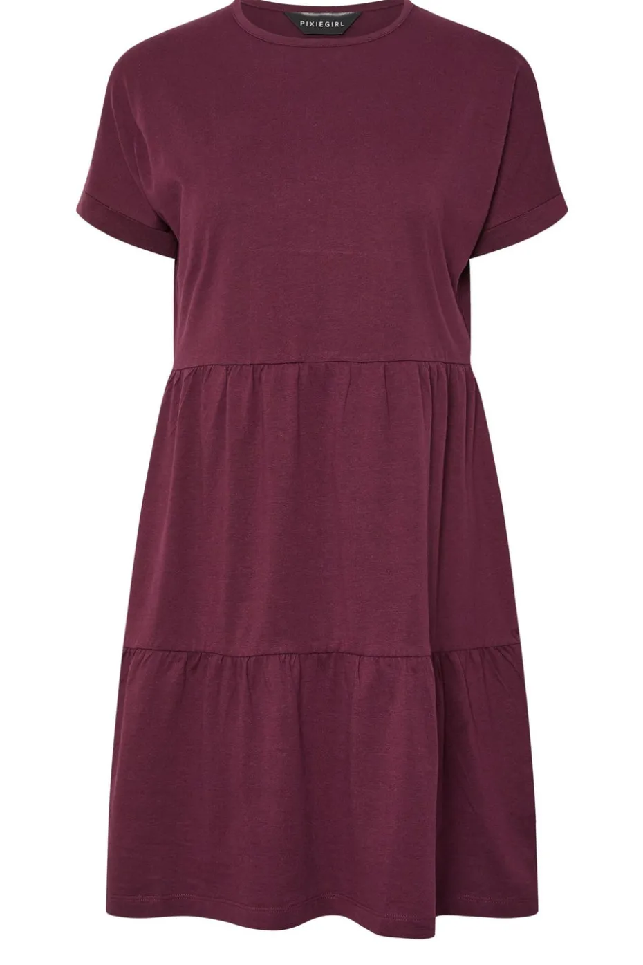 Pixiegirl Petite Burgundy Red Tiered Smock Dress