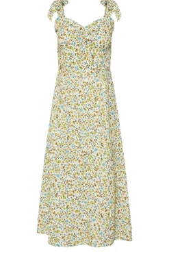 Pixiegirl Petite Green Ditsy Floral Tie Shoulder Midi Dress