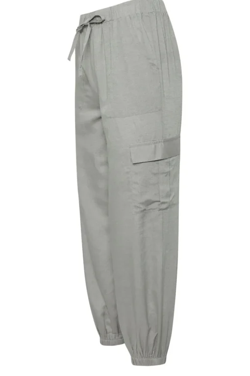 Pixiegirl Petite Grey Linen Cargo Cuffed Joggers