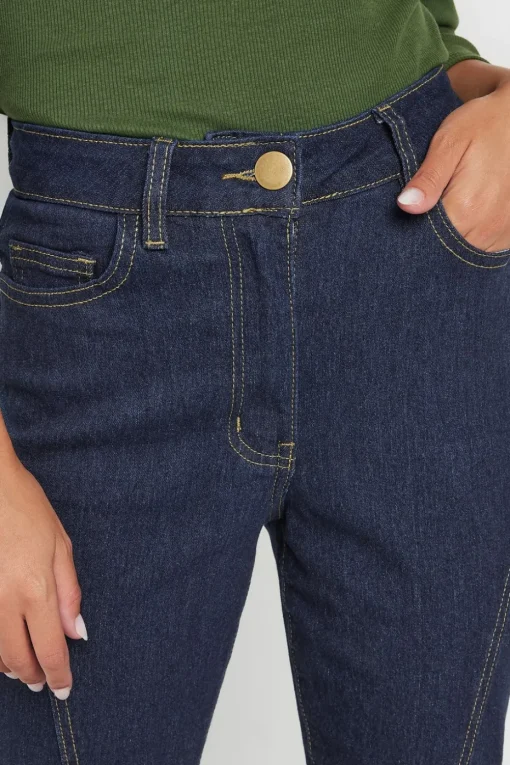 Pixiegirl Petite Indigo Blue Seam Front Flared Jeans