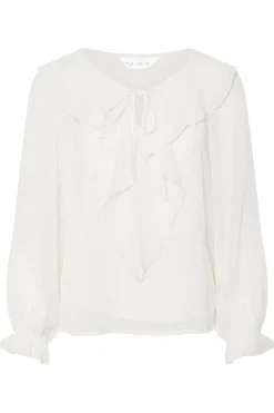 Pixiegirl Petite Ivory White Dobby Frill Blouse
